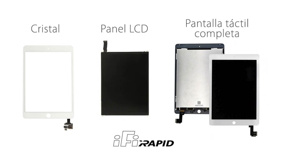 diferencia cristal lcd al cambiar pantalla ipad